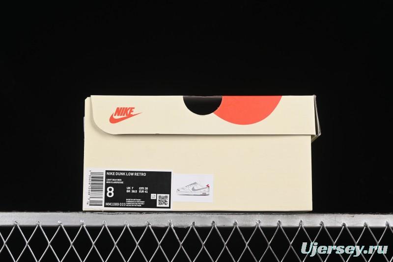Nike SB Dunk Low Stussy Collaboration - Embroidered Grey Swoosh Anniversary Custom Low-Top Casual Sneakers - MM1089-033