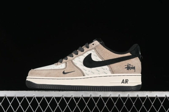 Nike Air Force 1'07 Low Stussy Collaboration - Milk Tea Low Top Casual Sneakers - XZ6188-999