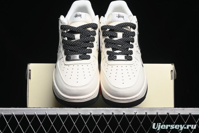 Nike Air Force 1 '07 Low Stussy Collaboration - Black Sail Metallic Silver - XZ3328-506