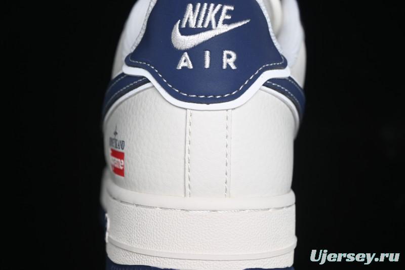 Nike Air Force 1 '07 Low Stone Island x Supreme Collaboration - Navy Blue & Off-White Low-Top Casual Sneakers - BB1616-302