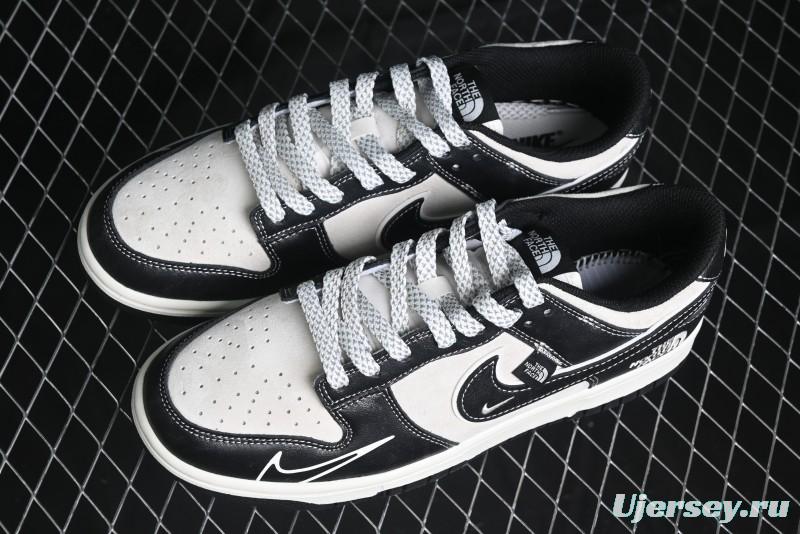 Nike SB Dunk Low The North Face Series - High Gloss Black Swoosh Anniversary Custom Low-Top Casual Skate Shoes - DJ2024-047