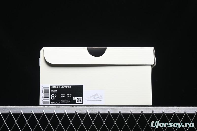 Nike SB Dunk Low UN Collaboration - Beige Grey Line Grey Sole Anniversary High-End Custom Low-Top Casual Skate Shoes - BB7518-003