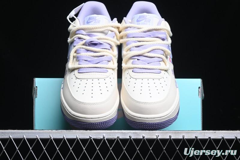 Nike Air Force 1 Low Kuromi Casual Sneakers with Lace-Up Design - BD7701-220