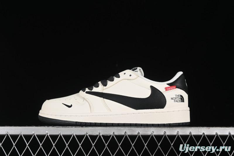 Nike Travis Scott x Fragment Design x Air Jordan 1 Low OG SP AJ1 Supreme North Face Collaboration - DIY1688-004
