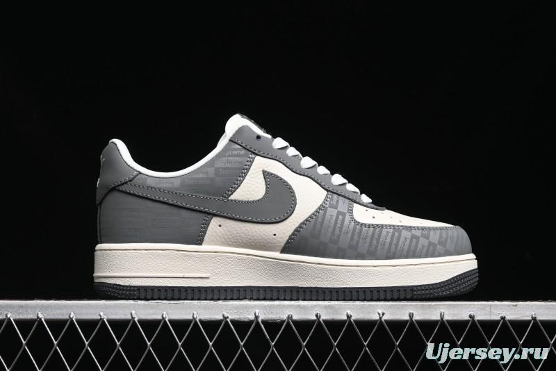 Nike Air Force 1 '07 Low Stussy Collaboration - Light Bone Shadow Low-Top Casual Sneakers - DF0180-008