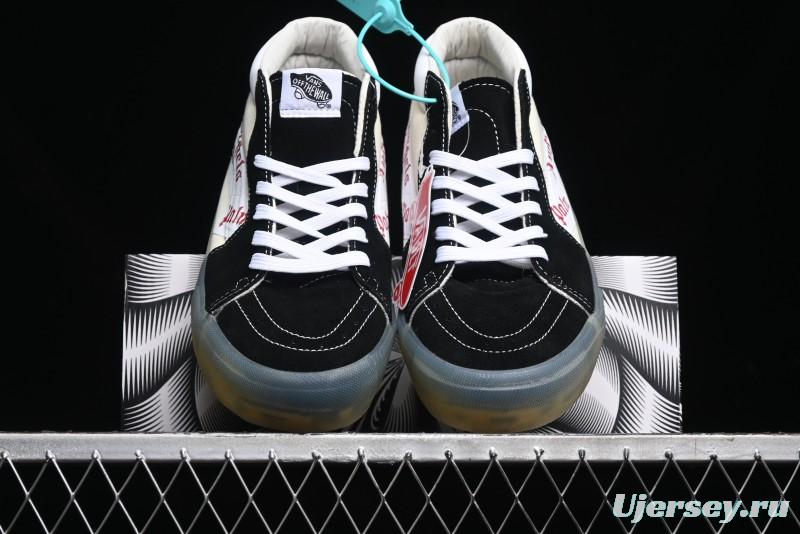 Palm Angels x Vans Sk8-Mid Collaboration Mid-Top Skate Shoes with Distressed Sole - VN000CRPGRN