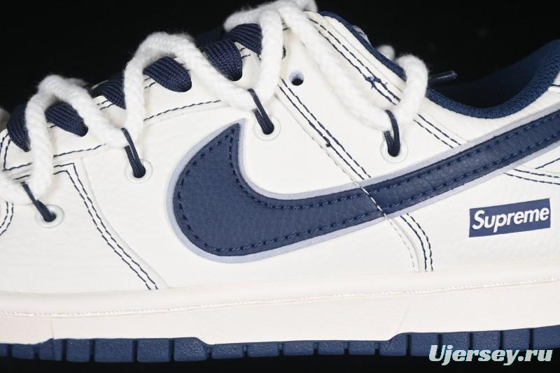 Nike SB Dunk Low Supreme Collaboration - Light Blue Mini Swoosh Anniversary Customized Low-Top Casual Skate Shoes - XX2025-568