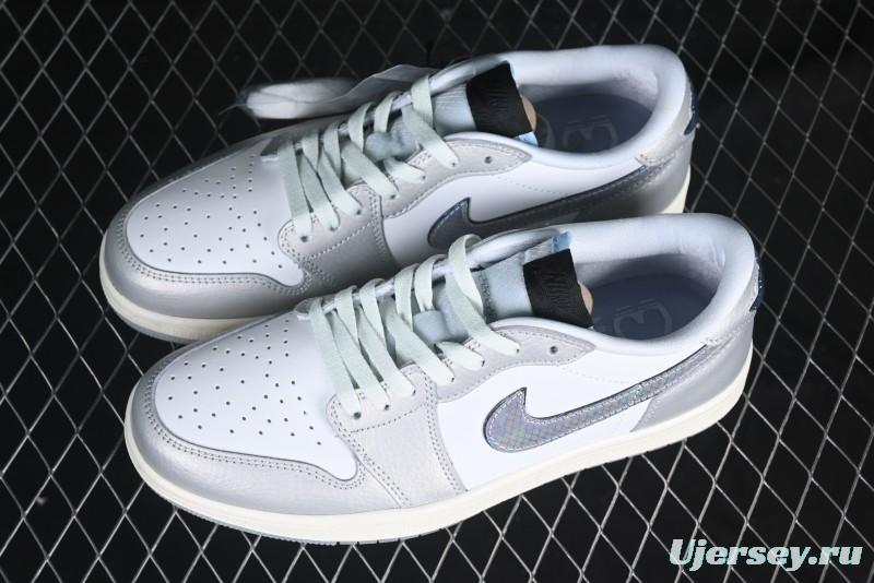Nike Air Jordan 1 Low OG Retro Basketball Shoes Snake Year Limited Edition Silver Snake - HF3144-100