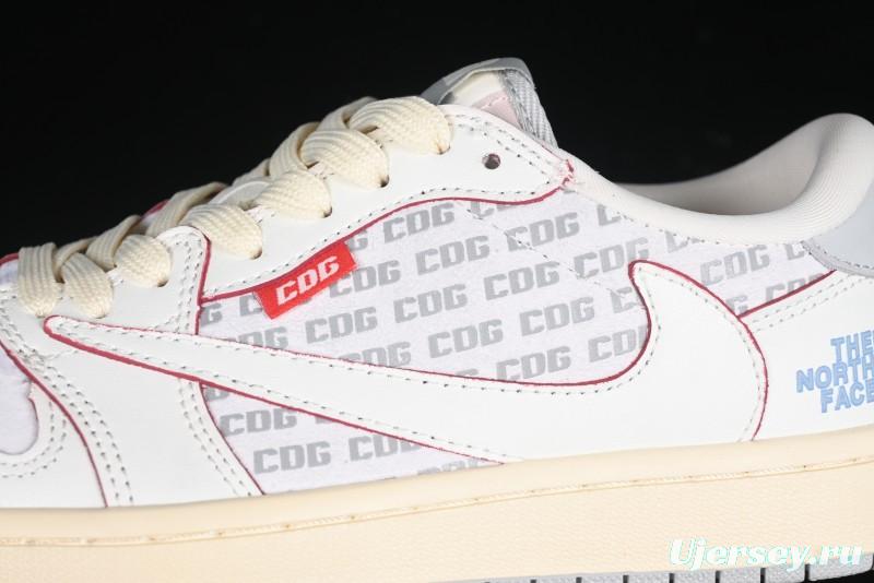 Nike Travis Scott x Fragment Design x Air Jordan 1 Low OG SP AJ1 Low Top Casual Sneakers - AG3702-808