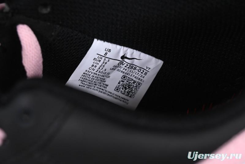 Nike Air Force 1 '07 Low Casual Sneakers with Black & Pink Double Swoosh - CW2288-028