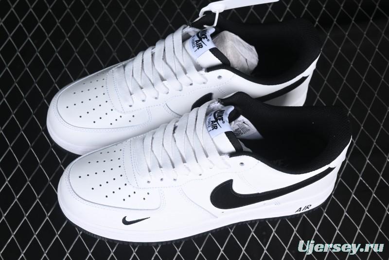 Nike Air Force 1 '07 Low White Black Swoosh Casual Sneakers - 315122-103