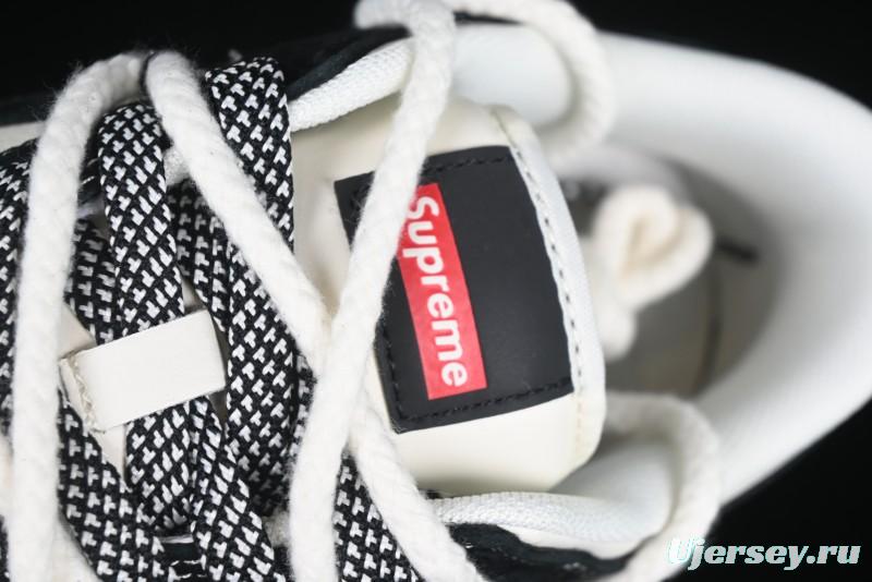 Nike SB Dunk Low Supreme x Stone Island Triple Collaboration Strap Patch Black Swoosh Anniversary Custom Low-Top Casual Skate Shoes - YX5066-202