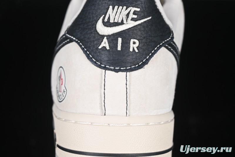 Nike Air Force 1 '07 Low Moncler Collaboration - Black Lychee Grain Pigskin Low-Top Casual Sneakers - CH6336-514