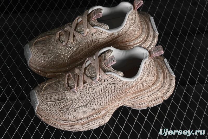 Balenciaga Phantom Sneaker Champagne Gold Full Diamond Trend Running Shoes - W3XL59645