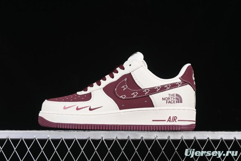 Nike Air Force 1 '07 Low The North Face Collaboration Burgundy Swoosh Casual Sneakers - KK1988-042