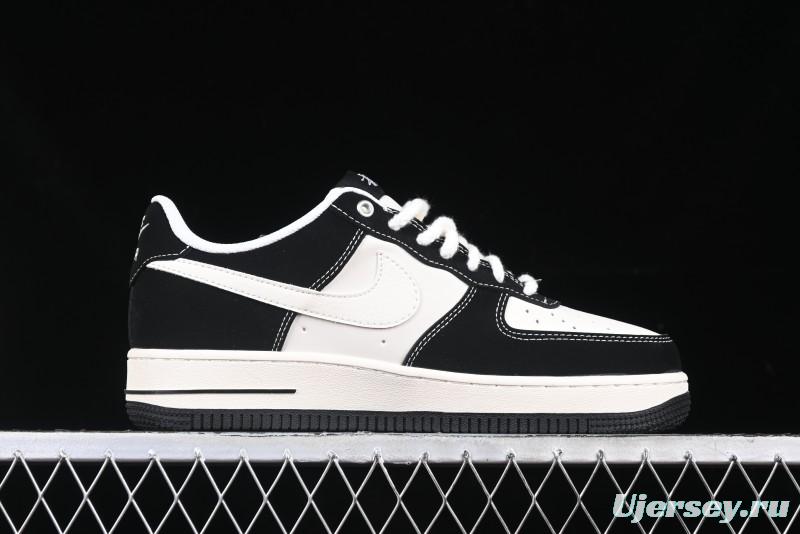 Nike Air Force 1 '07 Low Stussy Collaboration - Beige Black with Red Tab Low-Top Casual Sneakers - SJ6698-014