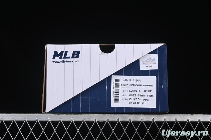 New York Yankees Chunky Liner Mid Denim Monogram Sandals with Thick Sole - 3ASXS015N50BLS