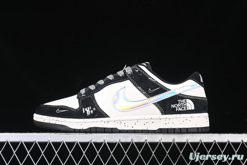 Nike SB Dunk Low The North Face Collaboration Beige Black Iridescent Swoosh Anniversary Custom Low-Top Casual Skate Shoes - DM6868-018