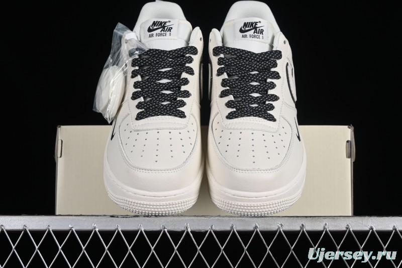 Nike Air Force 1 '07 Low Classic Black Mini Swoosh Starry Sky Casual Sneakers - MJ0319-021