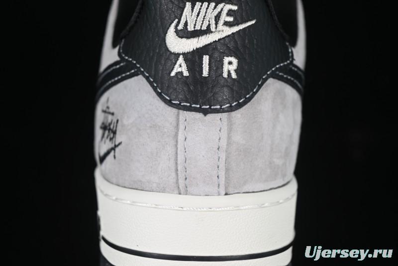 Nike Air Force 1 '07 Low Stussy Collaboration Black Leather Low-Top Casual Sneakers - CH6336-518