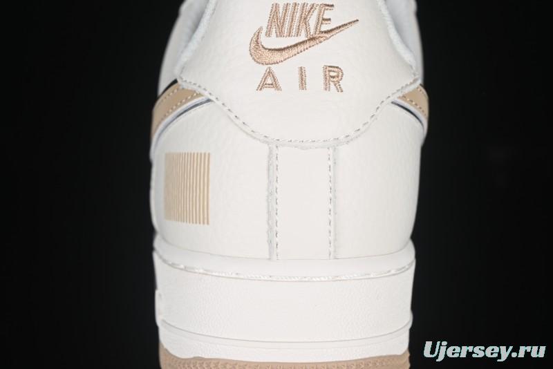 Nike Air Force 1 '07 Low QR Code Metallic Gold Star Sneakers Low-Top Casual Shoes - CU1836-965