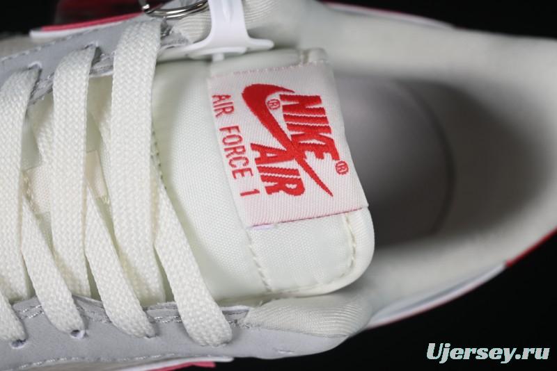 Nike Air Force 1 '07 Low Nezha Collaboration Grey Red Swoosh Casual Sneakers - DF0188-046