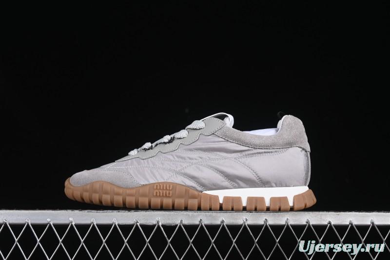 Miu Miu Suede Round Toe Lace-Up Low Top Women's Casual Shoes - 99D4