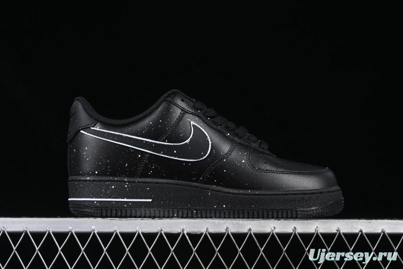 Nike Air Force 1 '07 Low 2D Anime Theme Black White Splatter Casual Sneakers - CK0316-059
