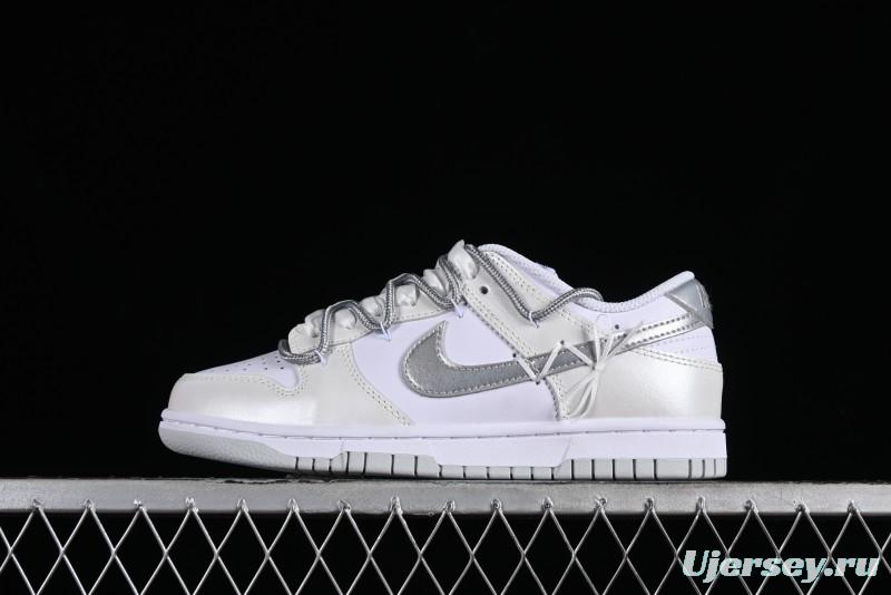 Nike Dunk Low SB Casual Sneakers with Deconstructed Laces and Ribbon Bow Design - DH9765-102