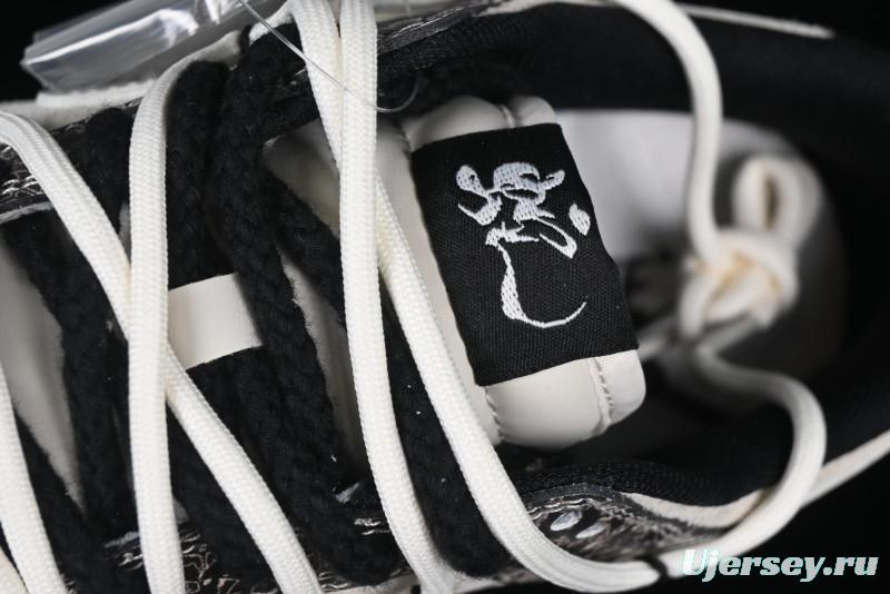 Nike SB Dunk Low Year of the Snake Series Snake Scale White Swoosh Customized Low-Top Casual Skate Shoes - YX5066-275