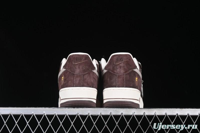 Nike Air Force 1 '07 Low BAPE Collaboration Grey Green Brown Low-Top Casual Sneakers - KK1988-039