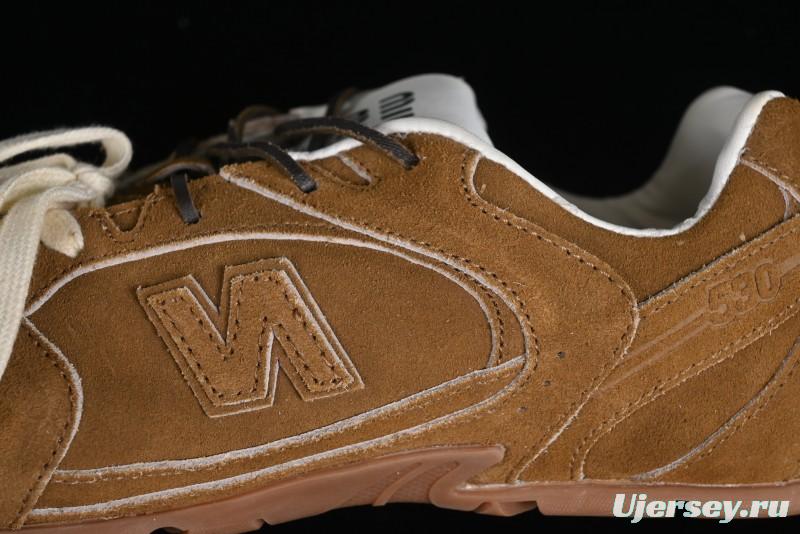 Miu Miu x New Balance 530 Low-Top Retro Running Sneakers with Deconstructed Design - AJD4