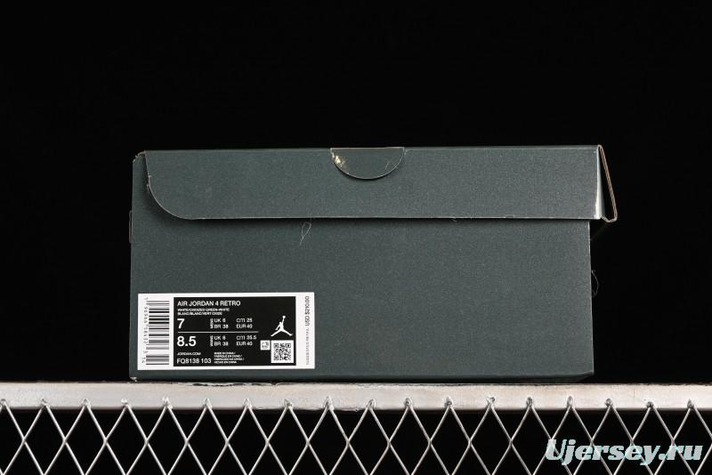 Nike Air Jordan 4 Retro Sneakers with Oxidized Green Accents and Visible Air Cushion - AQ8138-103