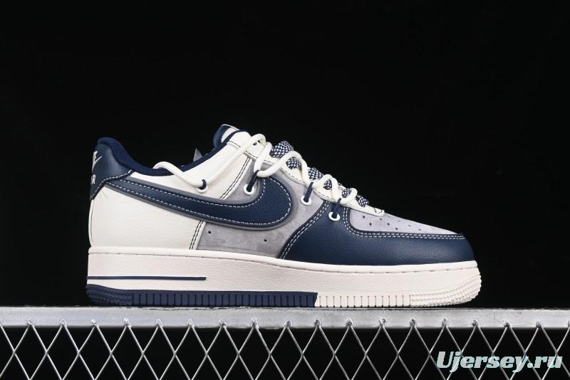 Nike Air Force 1 '07 Low Supreme Collaboration Beige Blue Low-Top Casual Sneakers - DM6688-018
