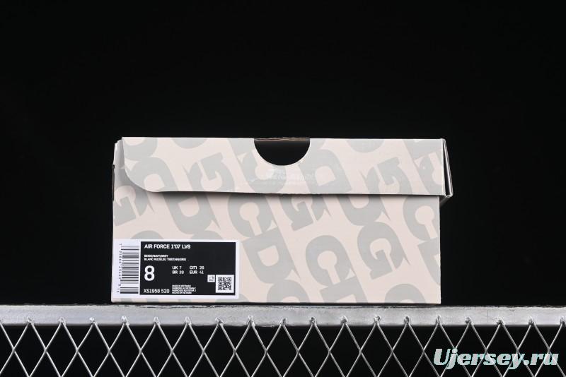 Nike Air Force 1 '07 Low The North Face Collaboration Grey Blue Double Swoosh Casual Sneakers - XS1958-520