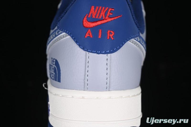 Nike Air Force 1 '07 Low The North Face x CDG Blue Double Swoosh Casual Sneakers - DM6688-019