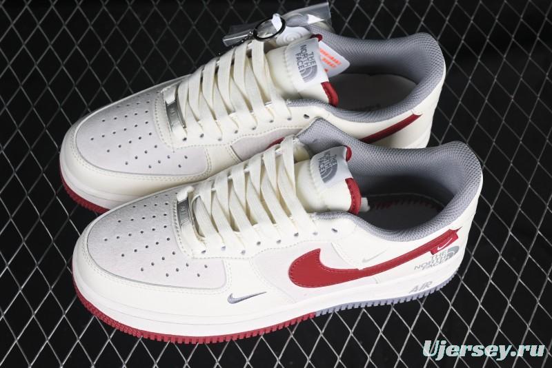 Nike Air Force 1 '07 Low The North Face Collaboration Beige Red Casual Sneakers - DM6688-047