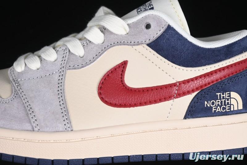 Nike Air Jordan 1 Low AJ1 The North Face Collaboration Grey Blue Red Hook Retro Basketball Shoes - DM9188-012