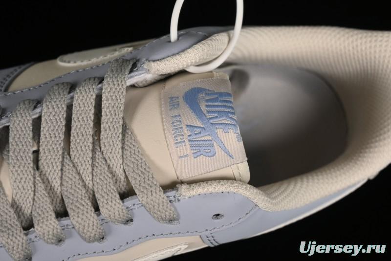 Nike Air Force 1 '07 Low Casual Sneakers in Ancient Blue with Full-Length Honeycomb Air Cushion - DB3301-199