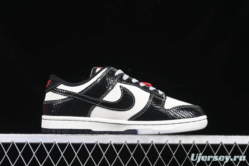 Nike SB Dunk Low UN Collaboration Year of the Snake Limited Edition Dual-Tone Black Snake Anniversary Custom Low-Top Casual Skate Shoes - AG3702-853