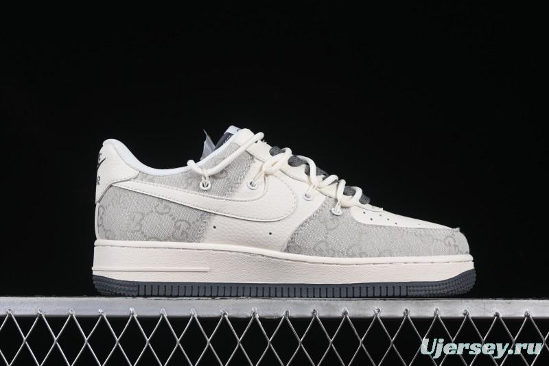Nike Air Force 1 '07 Low Gucci Collaboration Smoke Gray Drawstring Casual Sneakers - SJ1198-105