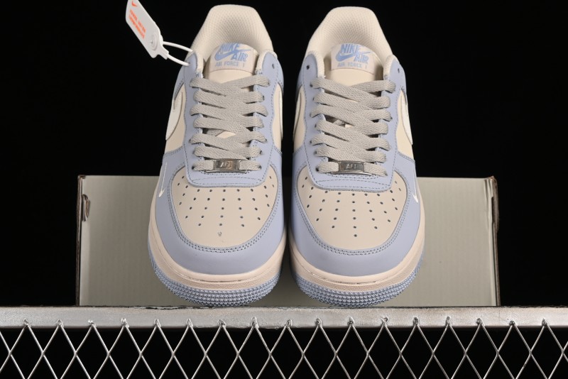 Nike Air Force 1 '07 Low Casual Sneakers in Ancient Blue with Full-Length Honeycomb Air Cushion - DB3301-199
