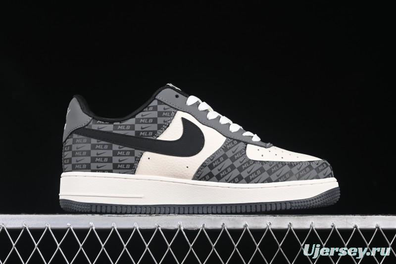 Nike Air Force 1 '07 Low MLB Collaboration Dark Checkered Beige Low-Top Casual Sneakers - DF0188-038