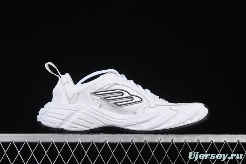 Balenciaga Monday Leather Round Toe Lace-Up Low-Top Lifestyle Sneakers - WDTSC9110