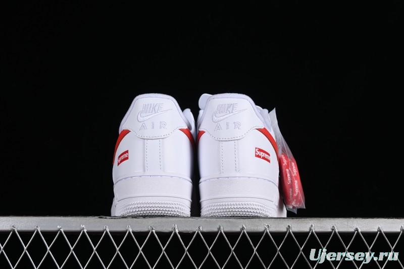 Nike Supreme x Air Force 1 '07 Low White Red Collaboration Casual Sneakers - CU9225-101