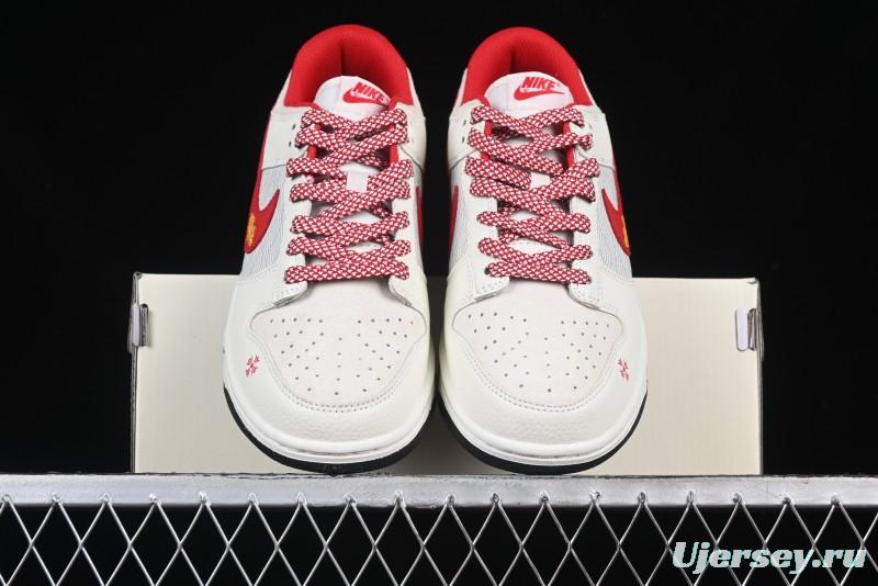 Nike SB Dunk Low Year of the Snake Limited Edition Auspicious Clouds Red Hook Anniversary Custom Low-Top Casual Skate Shoes - DJ2024-094