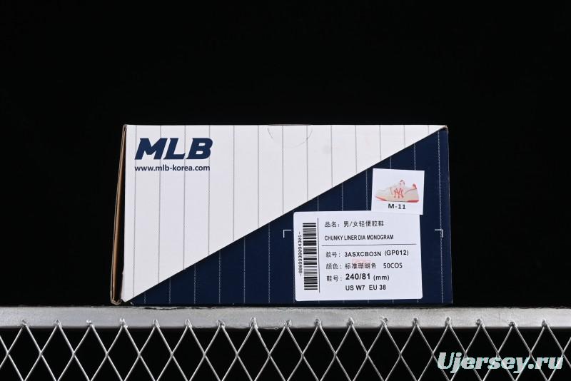 MLB Chunky Liner Basic New York Yankees Thick Sole Casual Sneakers with 6cm Height Increase - 3ASXCBO3N50COS