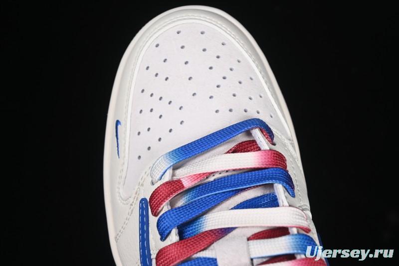 Nike Travis Scott x Fragment Design x Air Jordan 1 Low OG SP AJ1 Snake Year Limited Blue Swoosh Gum Sole Low-top Casual Sneakers - XS3086-011