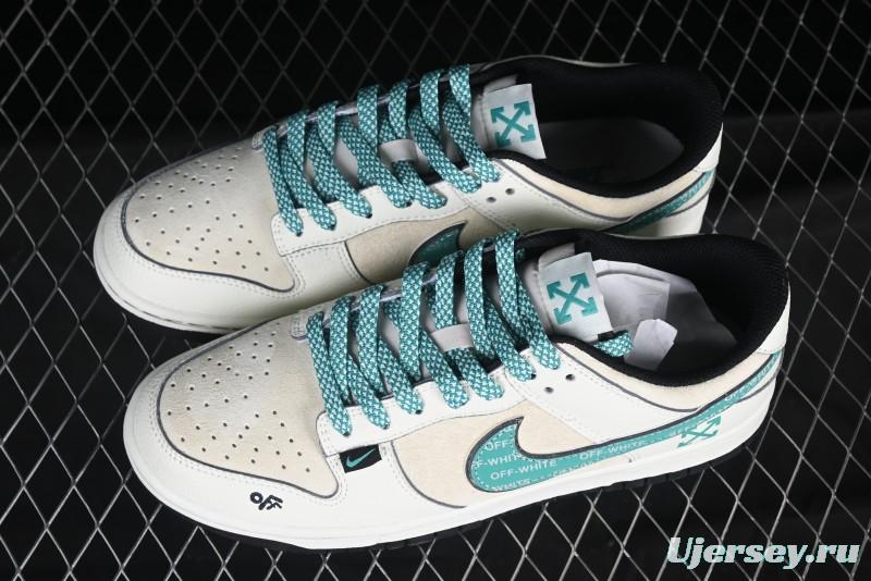Nike SB Dunk Low OFF Collaboration Tiffany Green Swoosh Anniversary Custom Low-Top Casual Skate Shoes - DJ2024-108