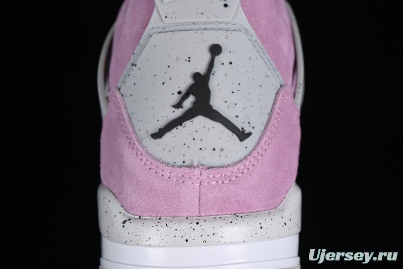 Nike Air Jordan 4 Retro "Orchid" Sneakers with Suede Upper and Cement Grey Accents - AQ9129-501